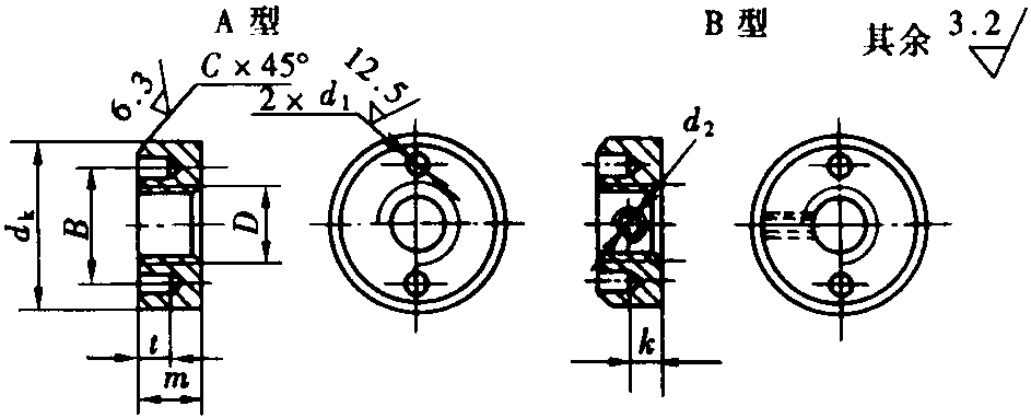 7.端面带孔圆螺母(GB/T815—1988)